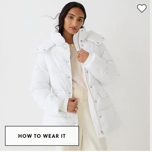 J.CREW Petite new chateau puffer coat